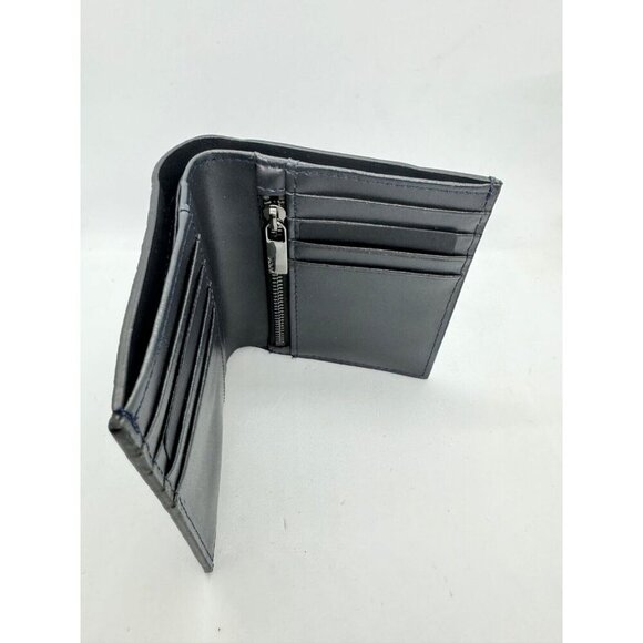 DKNY pebbled faux-leather foldable men's wallet cardcase RFID- Black/Dark navy - Picture 10 of 10